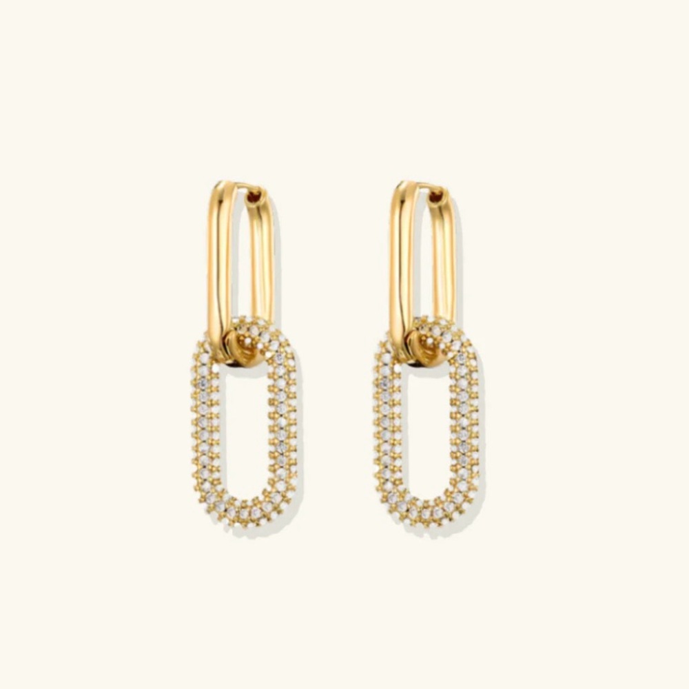 Love Aero Gold Plated Infinity Loop CZ pierced earrings